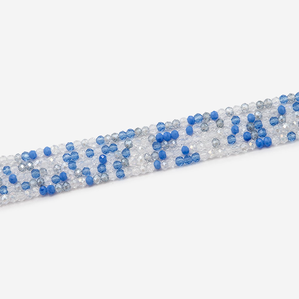 Хрустальные бусины, оттенок "Волна в Канагаве", 3*2,5мм, рондель