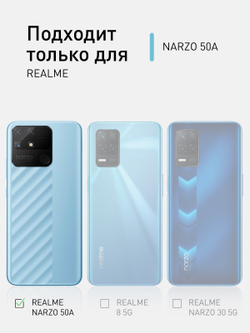 Чехол ROSCO для realme Narzo 50A оптом (арт. RM-NRZ50A-COLOURFUL-BLUE)