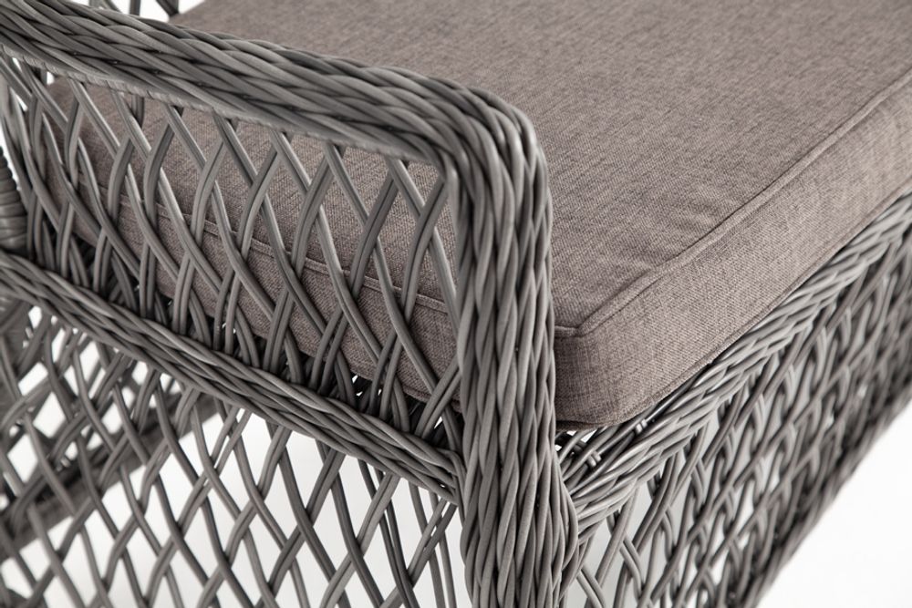 "Латте" диван двухместный из искусственного ротанга, цвет графит