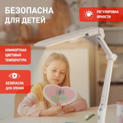 Настольный светильник ЭРА NLED-496-12W-W светодиодный на струбцине белый