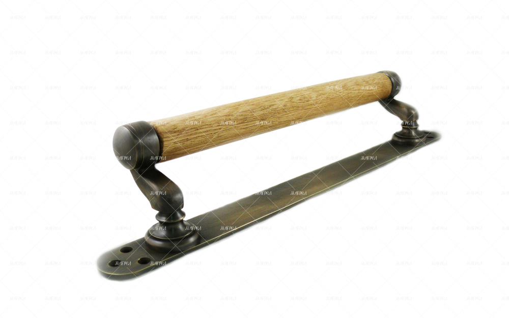 Ручка дверная латунь скоба Боковая на пластине