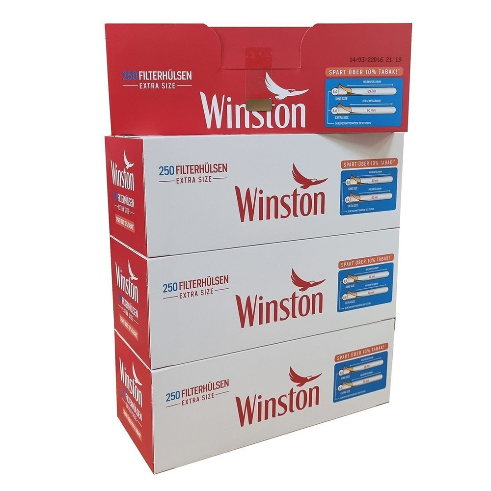 Комплект гильзы для сигарет "Winston" Extra Long 25mm Filter 4х250шт