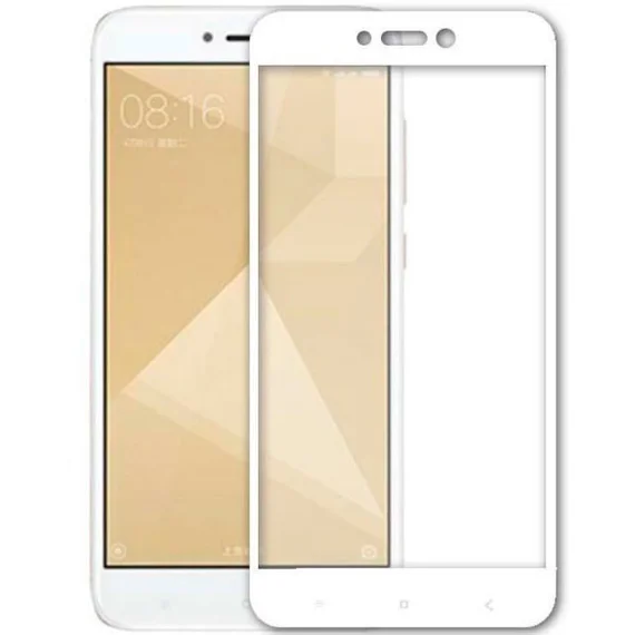 Защитное стекло 5D для Xiaomi Redmi Note 4 белое