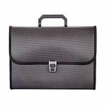 Портфель inФОРМАТ А4 черный пластик 950 мкм оторочка ручка 7 отд. замок