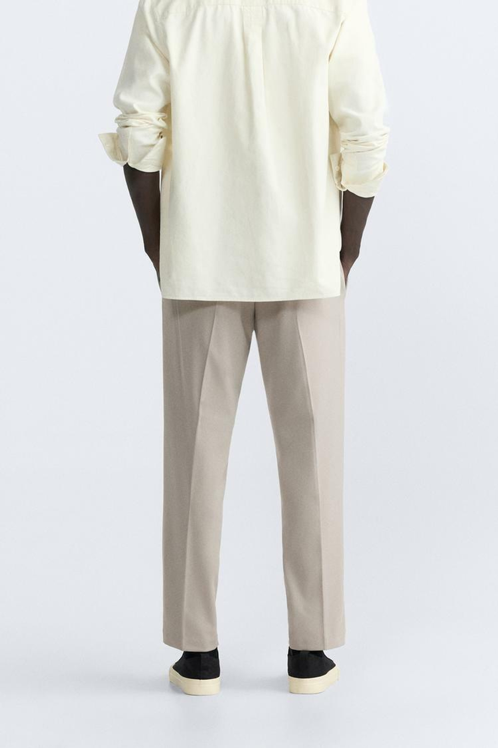 ZARA БРЮКИ-ДЖОГГЕРЫ КОМФОРТНОЙ ПОСАДКИ, СВЕТЛЫЙ СЕРО-КОРИЧНЕВЫЙ