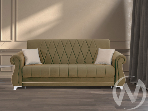 Диван прямой Бриз 2 (БД) НПБ ОПОРЫ БЕЛЫЕ/GROUND 02 (какао)/GROUND 01 (бежево-кремовый)