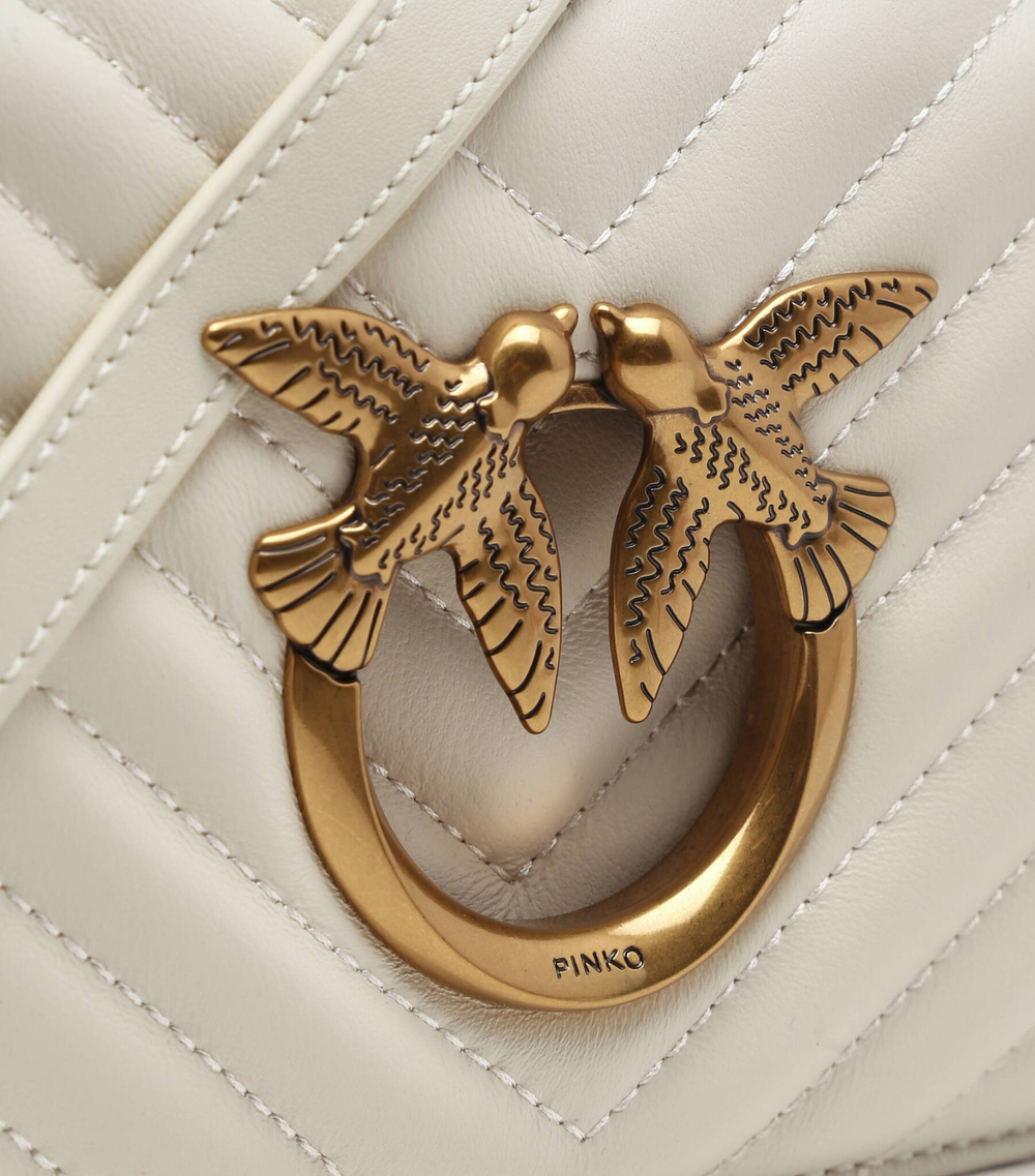 Skórzana наплечная сумка LOVE CLICK MINI SHEEP NAPPA CH Pinko - белый(100067 A0GK)