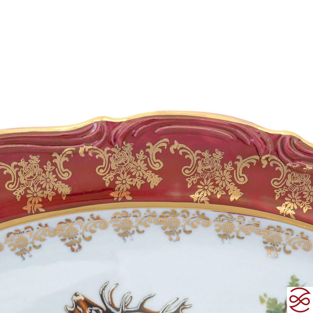 Блюдо овальное Repast Охота красная Мария-тереза 33 см