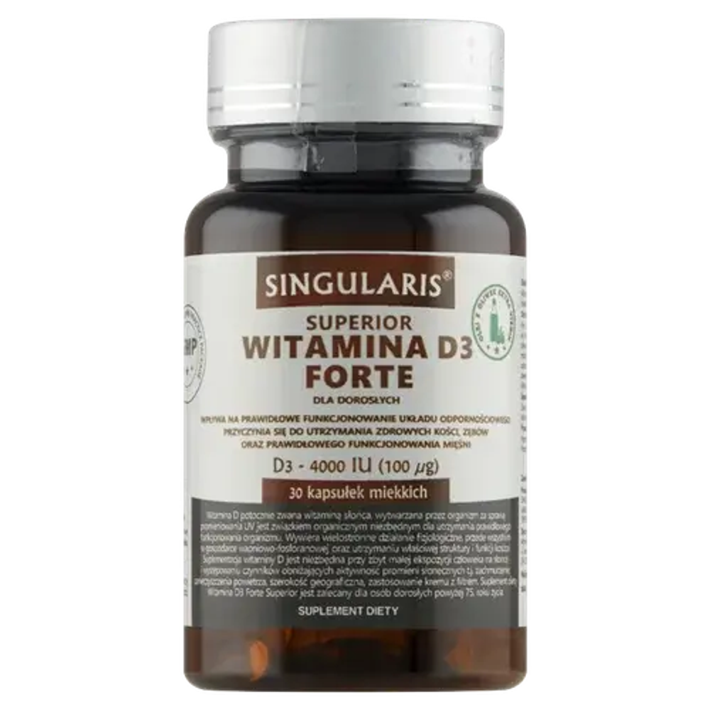 Диетическая добавка Singularis Superior Vitamin D3 Forte 4000 МЕ, 30 капсул