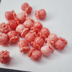 Бусина цветок, роза резная коралловая, р-р 9мм, цена за 1 шт