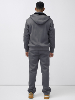Спортивный костюм мужской зимний с начесом серого цвета 7336Sr