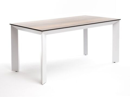 "Венето" обеденный стол из HPL 160х80см, цвет "дуб", каркас белый