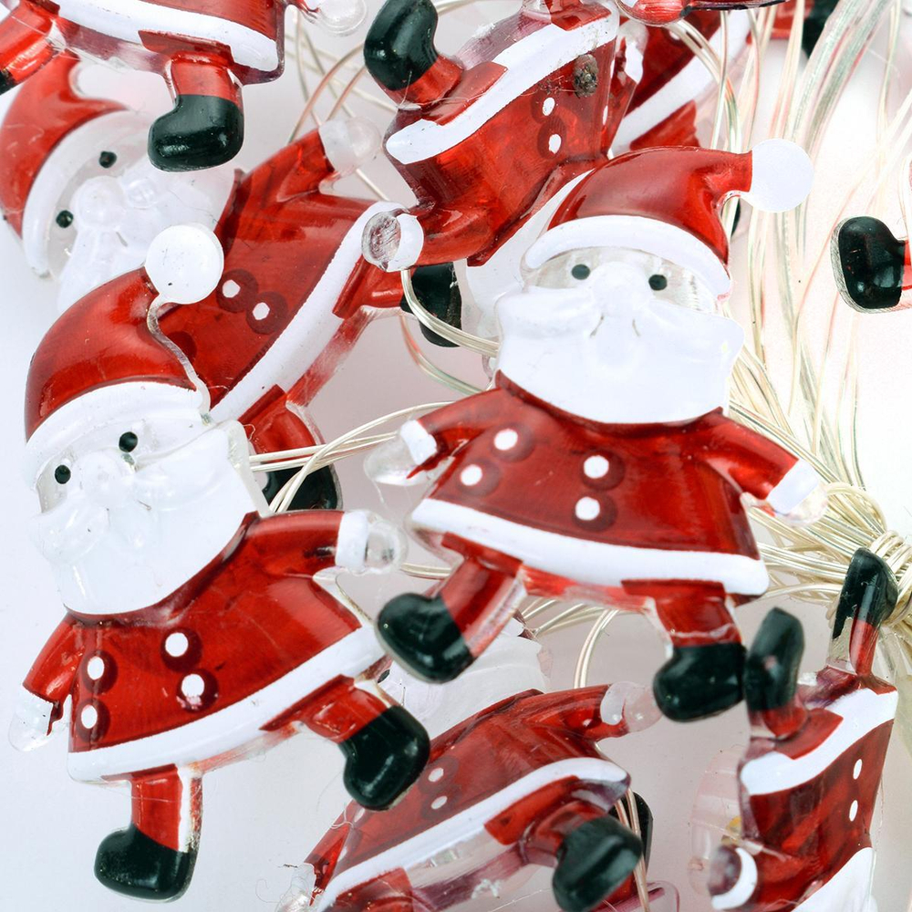 Гирлянда для дома "Дед Мороз" на батарейках 2,0 м 20 ламп LED, 1 реж., IP-20, Теплый белый (Серпанти