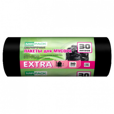 Мешки мусорные, 30л/20мкм., 50х60 см., ПНД, Extra (20шт/80рул)