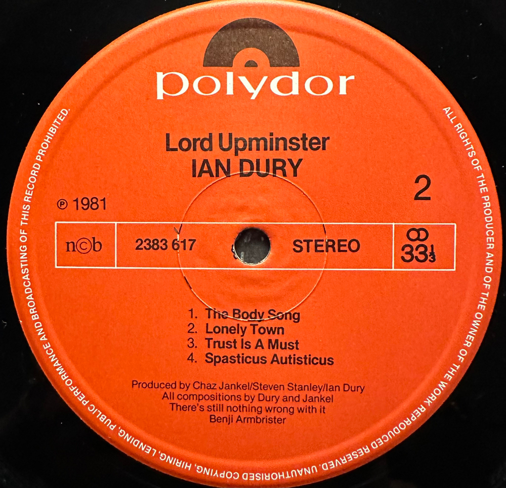 Ian Dury - Lord Upminster (Скандинавия 1981г.)