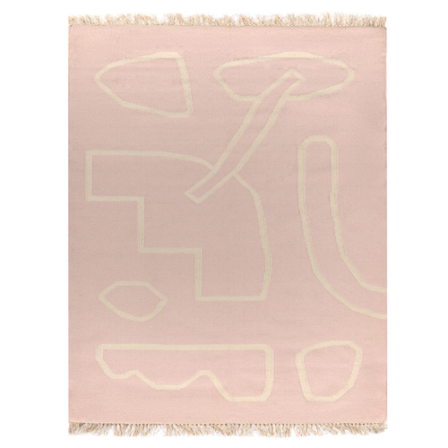 Ковер ручной работы из шерсти и хлопка poetry and steps цвета пыльной розы, 160х230 см