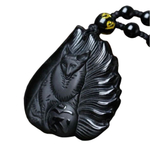 Подвеска Талисман Огненная лиса Хитрость и Обаяние натуральный обсидиан О-59