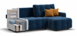 Угловой диван Денди Велюр Монолит синий