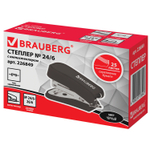Степлер №24/6 26/6 МИНИ BRAUBERG "Standard" до 25 листов с антистеплером черный (6 штук в упаковке)