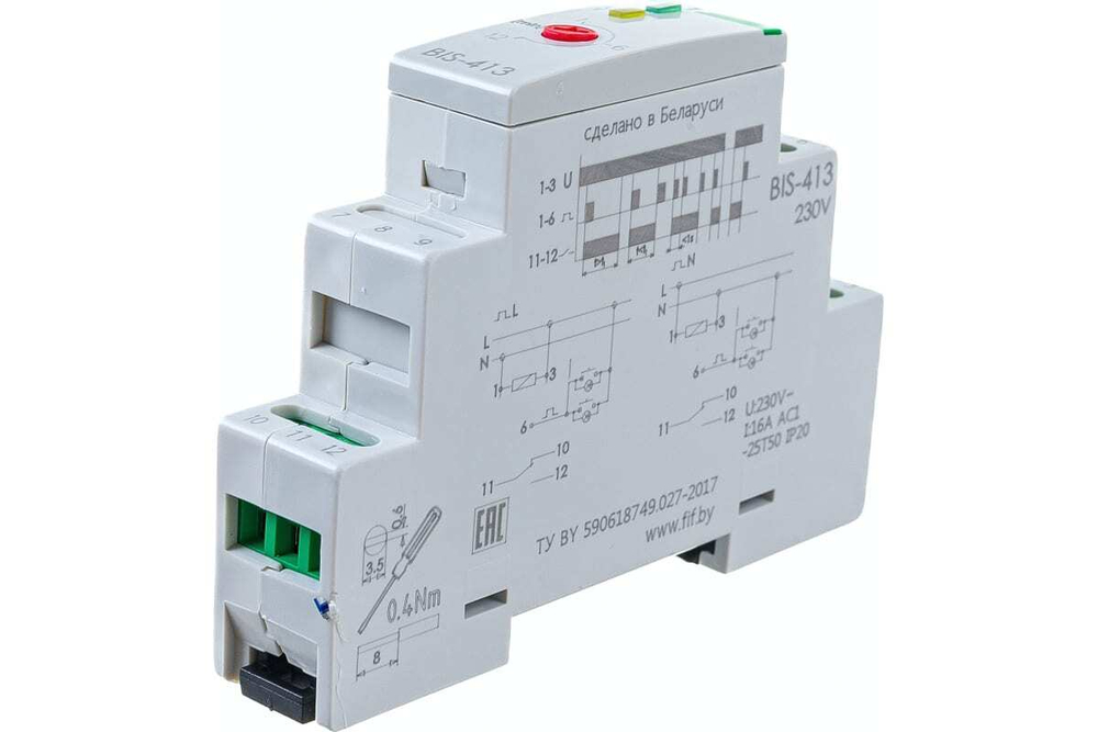 Реле импульсное BIS-413 с встроенным таймером 230В 16А 1P IP20