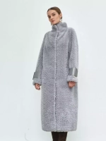 Шуба женская чебурашка тедди, серая, SilverFox