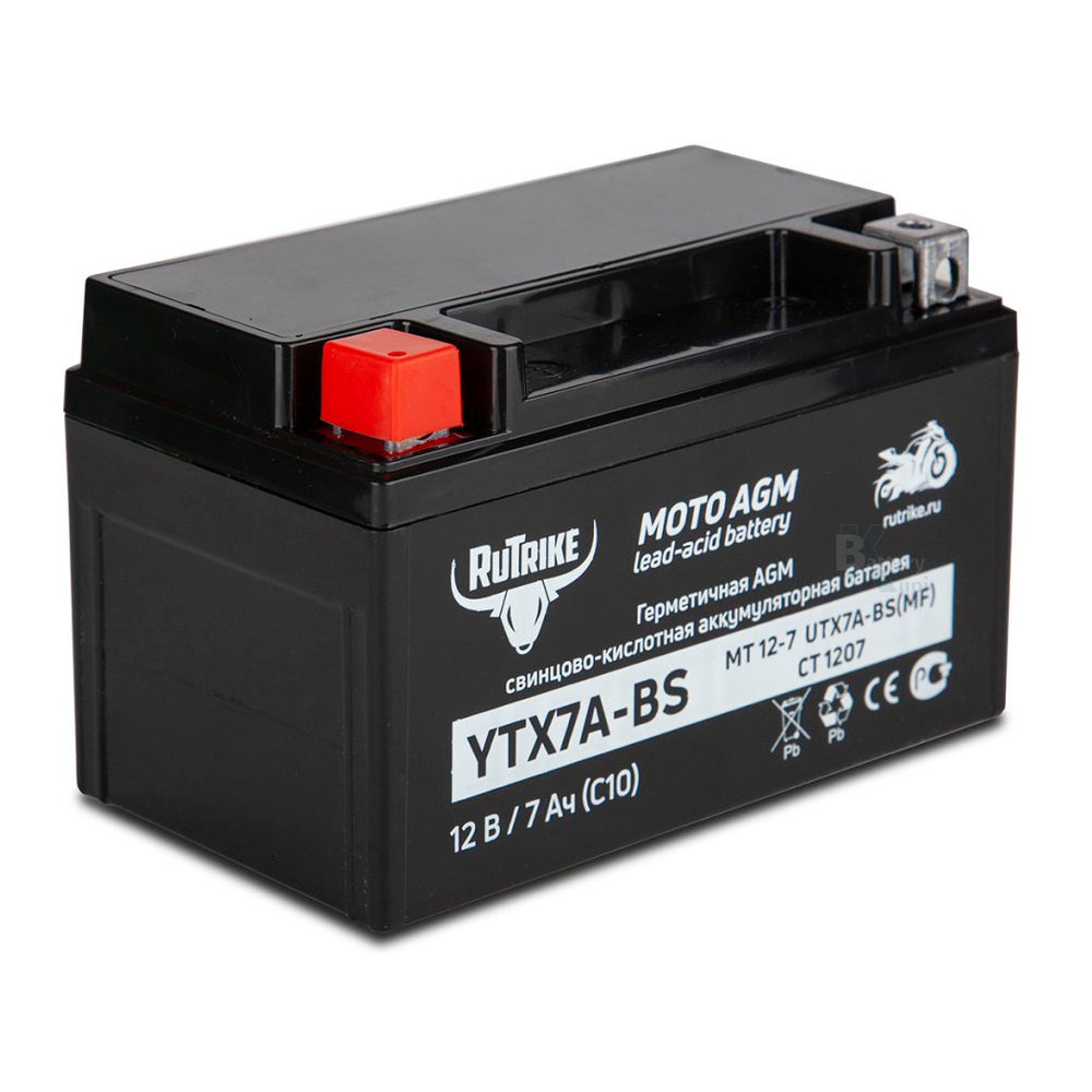 Аккумулятор Rutrike 12V/7Ah (YTX7A-BS)