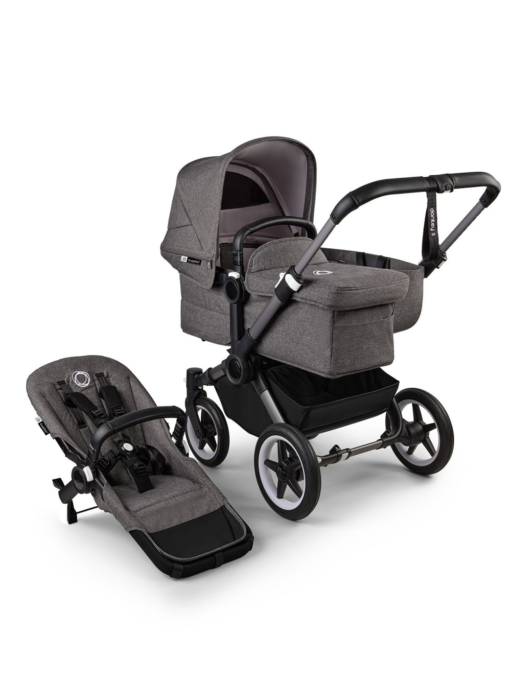 Bugaboo Коляска 2 в 1 Donkey 5 Mono Graphite/Grey Melange-Grey Melange