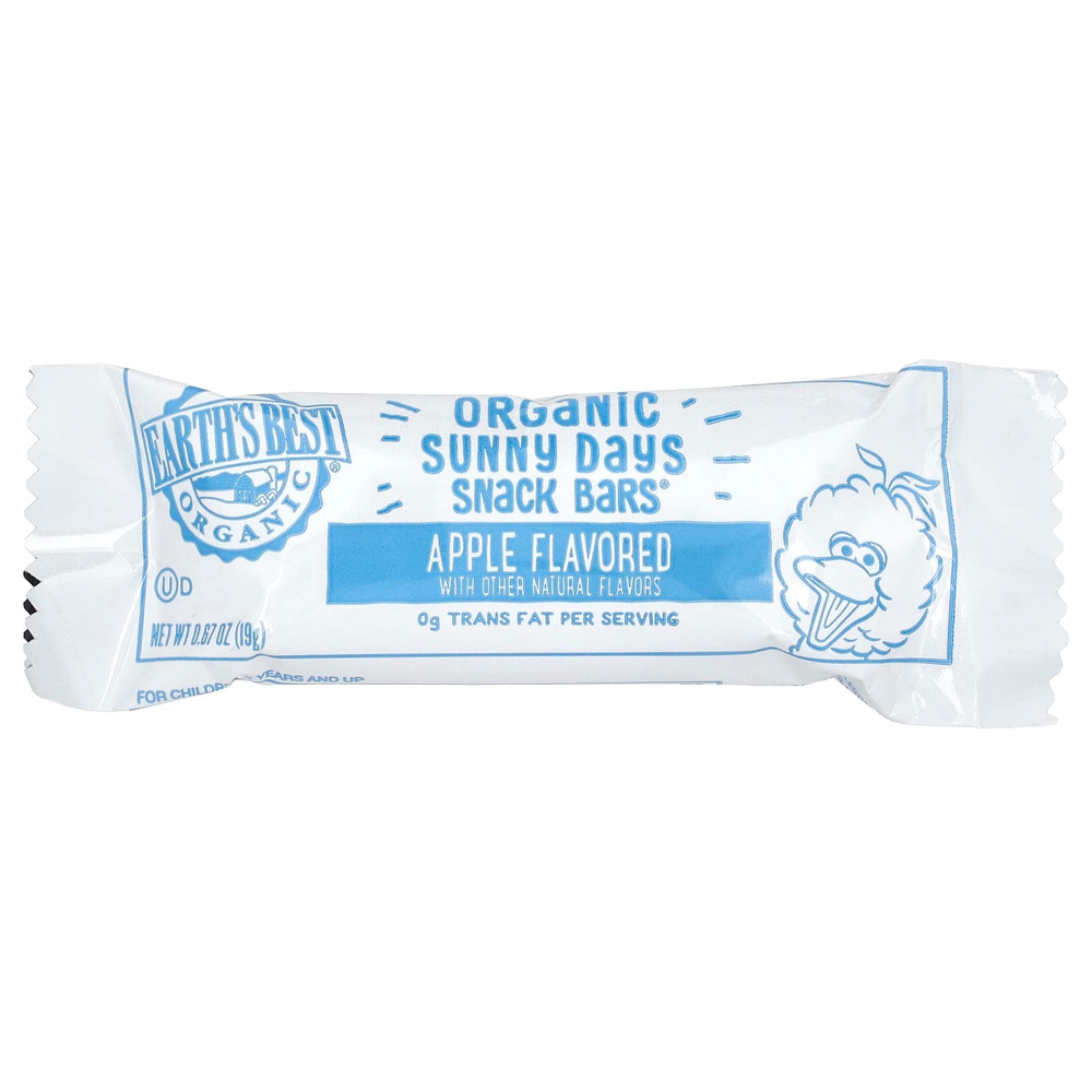 Earth's Best, Sunny Days Snack Bars, батончики для перекуса с яблоком, 7 батончиков по 19 г (0,67 унции)