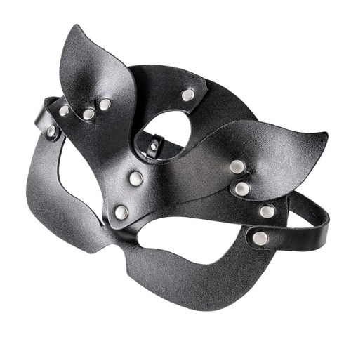 Маска кошки Pecado кожаная, черная, рельефная