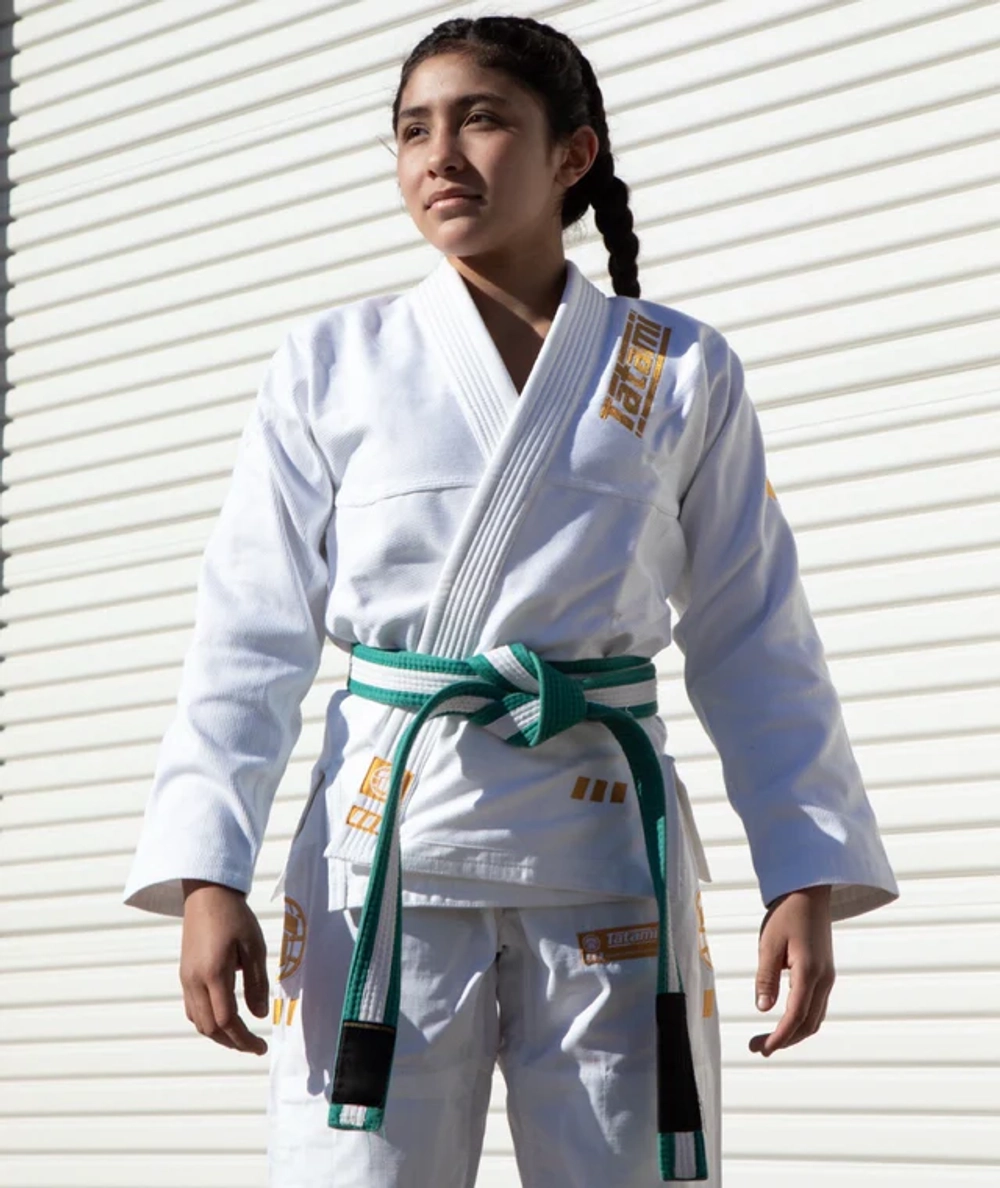 Детское кимоно Tatami PRO SERIES - WHITE & CHAMPION GOLD