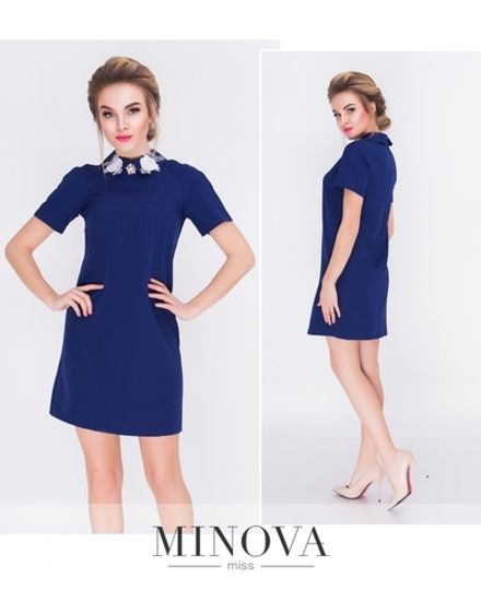 Платье 3093-синий Minova Фото 2