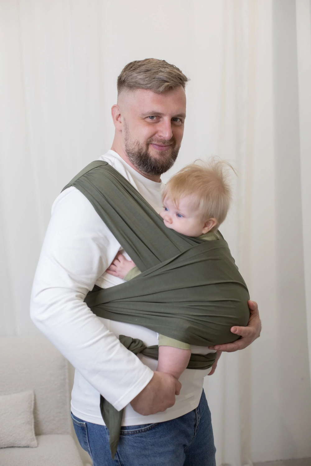 Трикотажный слинг QUICK HUGS (без намотки) цвет Хаки