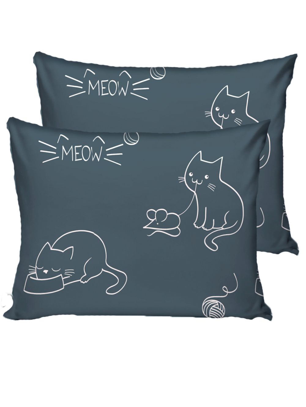 Постельное белье бязь Сказка "Котики" 2-спальное Наволочка 50х70 см 2 шт Простынь на резинке 160x200 см Пододеяльник 175x215 см