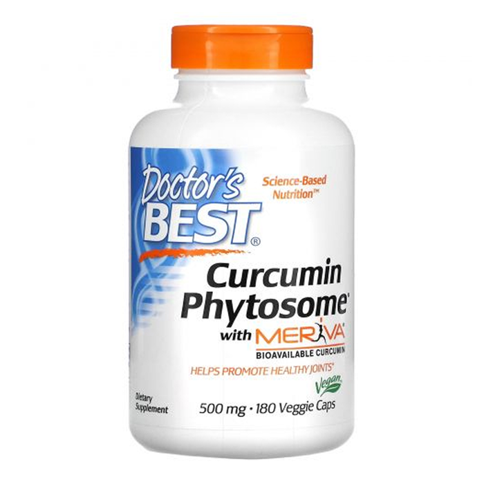 Куркумин с Meriva 500 мг, Curcumin Phytosome with Meriva 500 mg, Doctor&#39;s best, 180 вегетарианских капсул