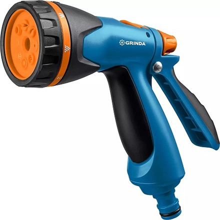 GRINDA B-8, 8 режимов, курок сзади, двухкомпонентный, поливочный пистолет