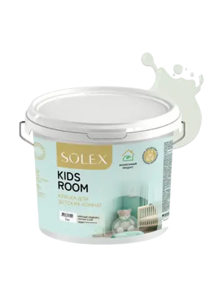 SOLEX Краска для детских комнат KIDS ROOM цв.Мятный леденец (Pantone 12-6208) 7кг (ИжСинтез)