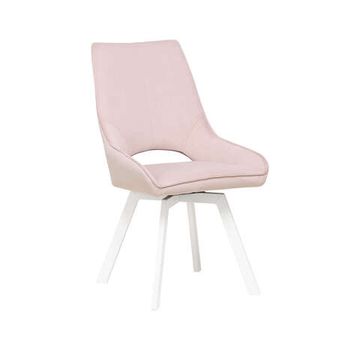 Стул Leset Галвес 360 (поворотный механизм) Опора Белая, велюр Пудровый (55)