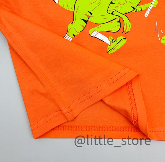 Футболка "Динозавры" хлопковая, Оранжевая