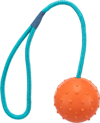 Мяч на верёвке, 30 см/Ф 6 см, оранжевый/голубой, Trixie