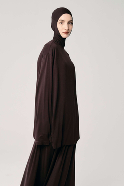 Лонгслив база коричневый