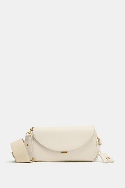 ZARA ПРЯМОУГОЛЬНАЯ СУМКА ЧЕРЕЗ ПЛЕЧО, ЭКРЮ