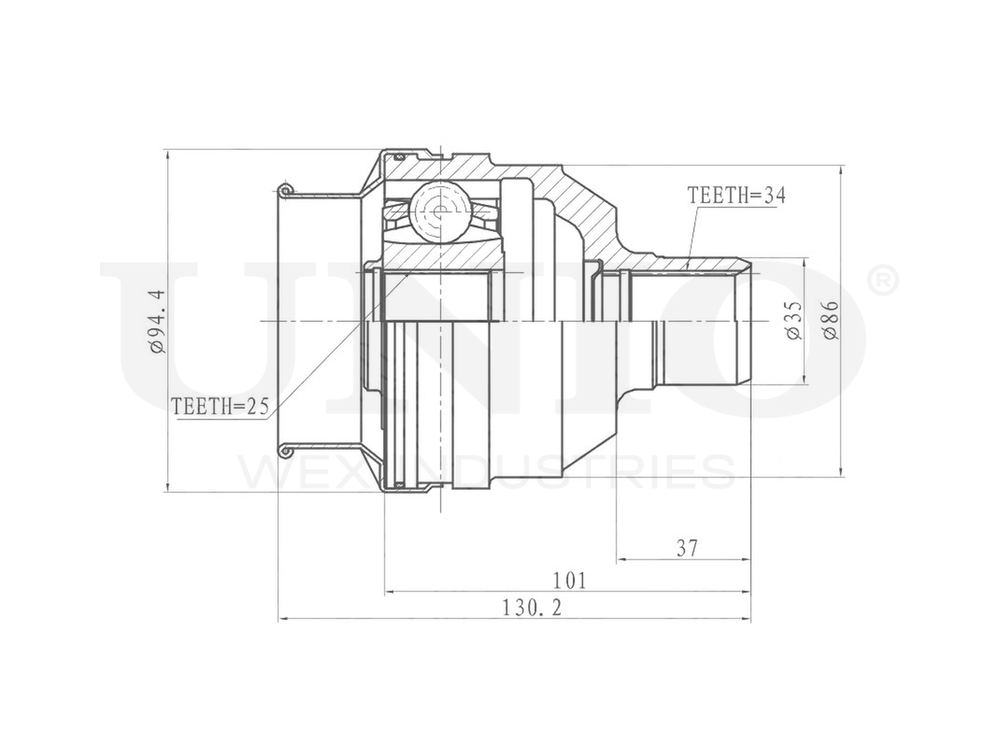 ШРУС внутренний UNIO CVJ-30033