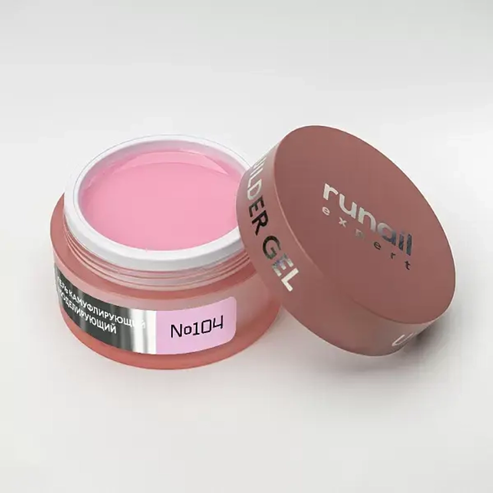 Runail Expert Гель моделирующий UV BUILDER GEL №104 нежно-розовый, 15г банка