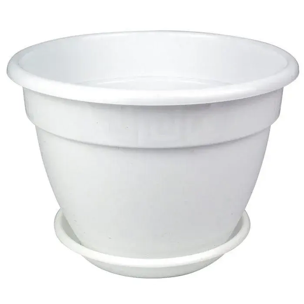Горшок Антик, D22, 3,6 л, белый с поддоном