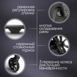 Прогулочная коляска для двойни BubaGO DUO X