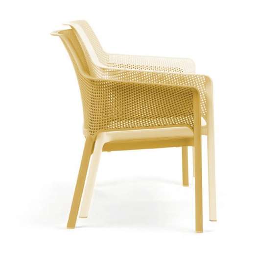 Уличный пластиковый диван Net горчичный