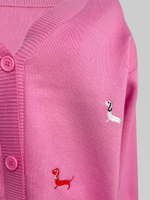 Кардиган Sora 80824 удлиненный на пуговицах с принтом таксы