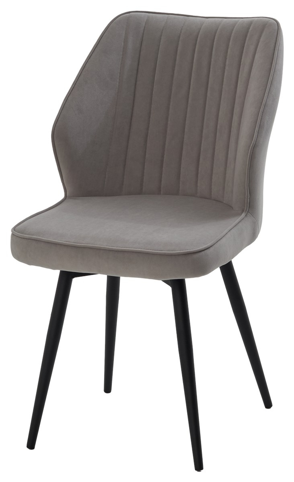 Стул М-City DISAUR Россо поворотный на поворотный на 360 градусов, B22 Серый, Велюр, Черный каркас