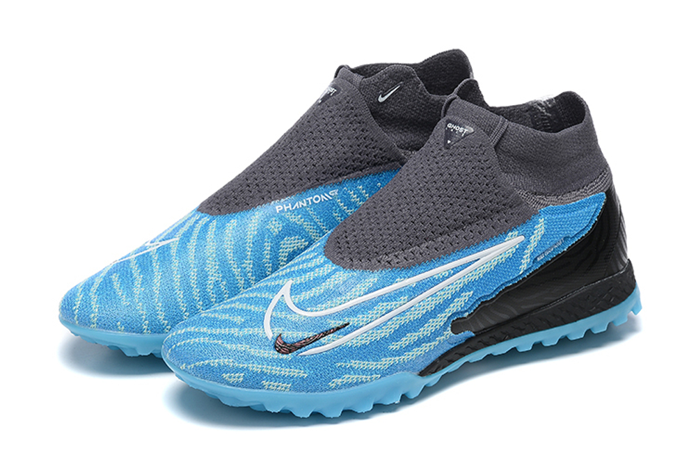 Шиповки Nike Phantom GX Elite DF Link TF (Черный+голубой)