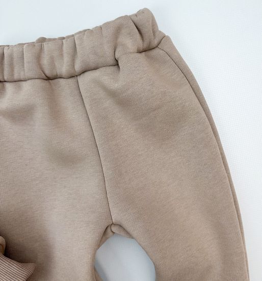 Комплект из футера с начесом, Молочный шоколад